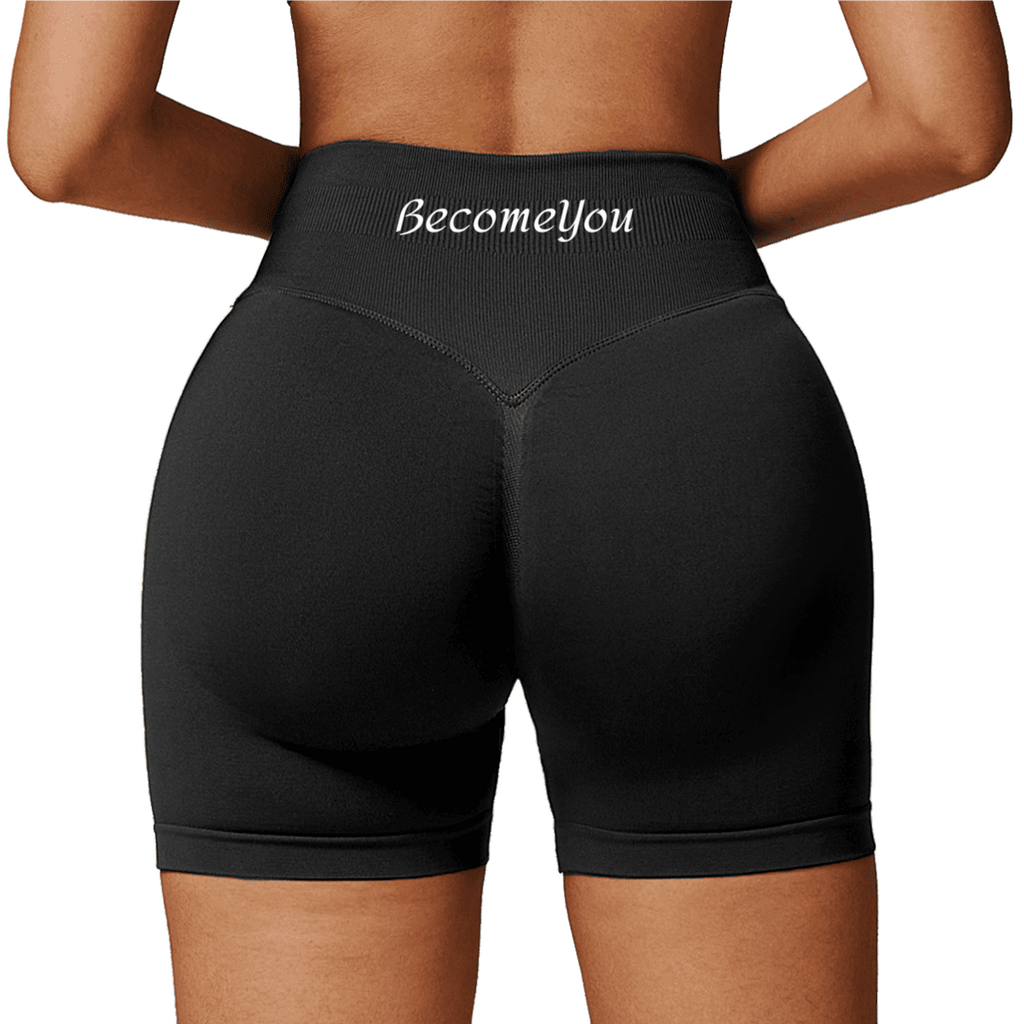 Seamless High-Waisted Yoga Shorts – Sculpting & Sweat-Wicking