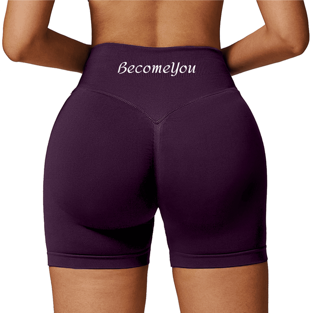 Seamless High-Waisted Yoga Shorts – Sculpting & Sweat-Wicking