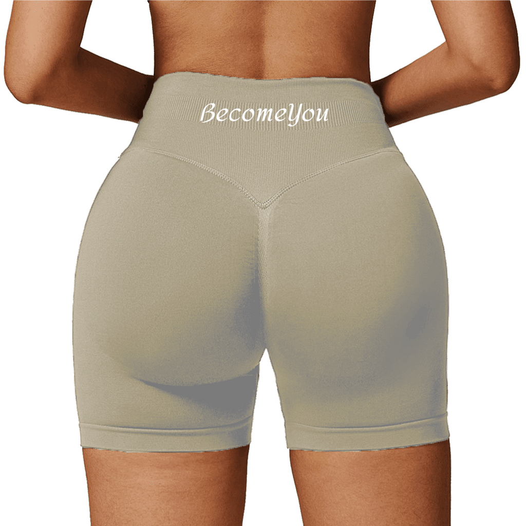 Seamless High-Waisted Yoga Shorts – Sculpting & Sweat-Wicking